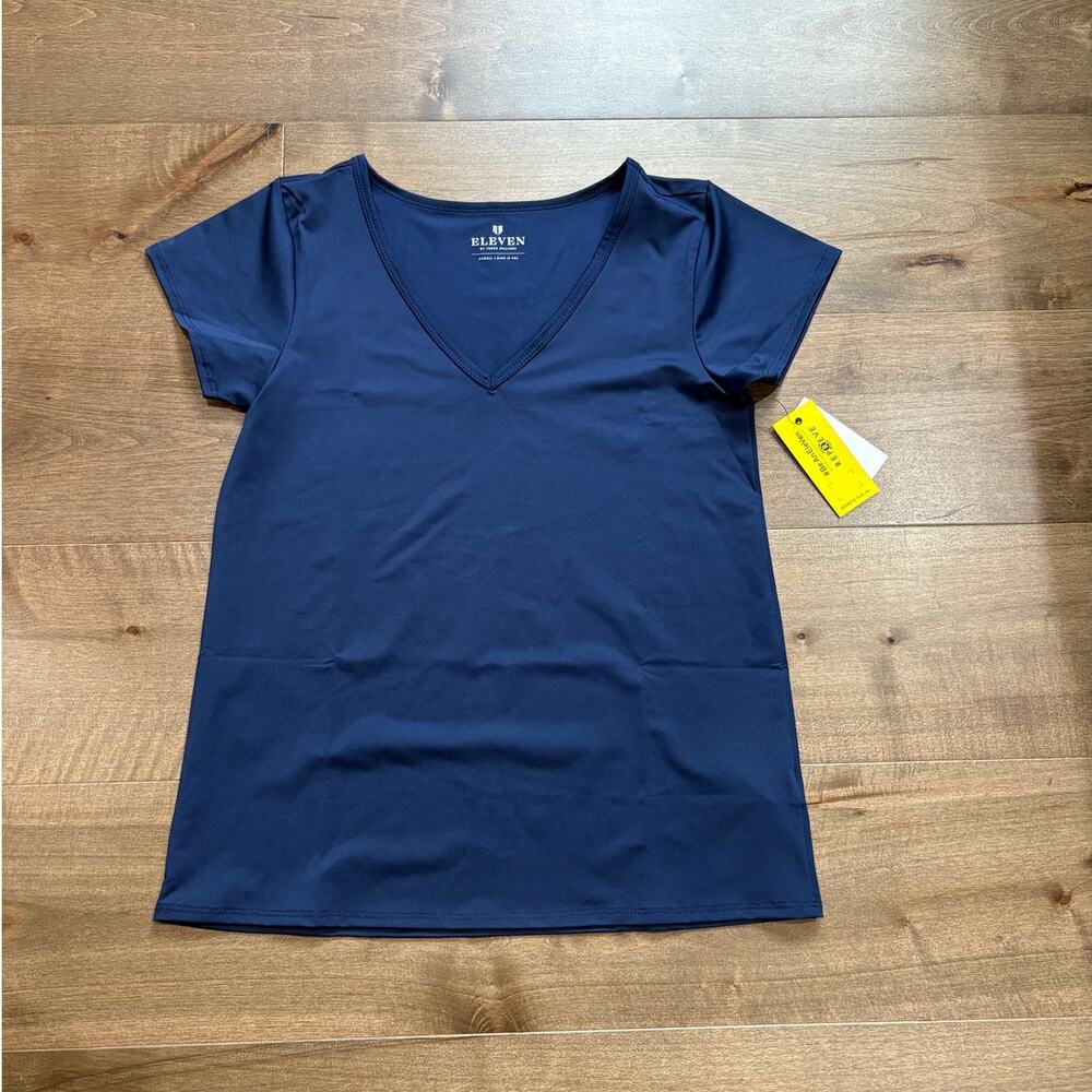 Eleven by Venus Williams Womens Match Point Short Sleeve Blue Nights size XS NWT
